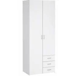 Bolmen garderobeskab 77 cm 2 låger - Hvid højglans
