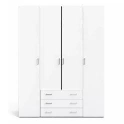 Bolmen garderobeskab 154 cm 4 låger - Hvid