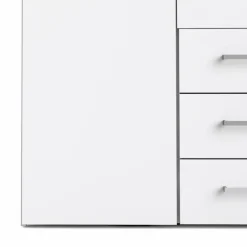 Bolmen garderobeskab 154 cm 4 låger - Hvid