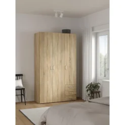 Bolmen garderobeskab 115 cm 3 låger - Eg