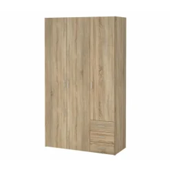 Bolmen garderobeskab 115 cm 3 låger - Eg