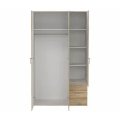 Bolmen garderobeskab 115 cm 3 låger - Eg