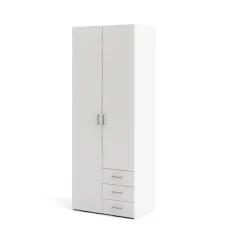 Bolmen garderobeskab 77 cm 2 låger - Hvid