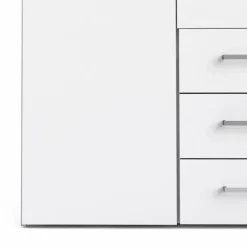 Bolmen garderobeskab 154 cm 4 låger - Hvid højglans