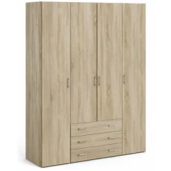 Bolmen garderobeskab 154 cm 4 låger - Eg