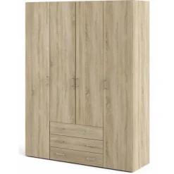 Bolmen garderobeskab 154 cm 4 låger - Eg