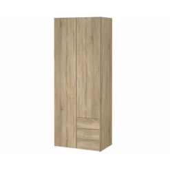 Bolmen garderobeskab 77 cm 2 låger + 3 skuffer (200) - Eg