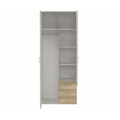 Bolmen garderobeskab 77 cm 2 låger + 3 skuffer (200) - Eg