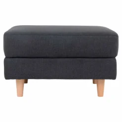 Bologna Puf - Puf i mørkegrå med træben 52x68xH42 cm HN1002