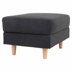 Bologna Puf - Puf i mørkegrå med træben 52x68xH42 cm HN1002