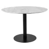 Bolzano Spisebord - Spisebord med top i marmor look og sort ben ø110x75cm