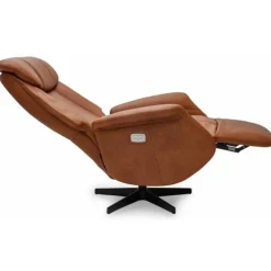 Bonanza Lænestol i cognac læder med indbygget skammel