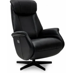 Bonanza Lænestol i læder med indbygget skammel