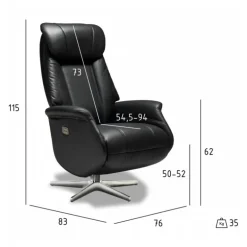 Bonanza Lænestol i læder med indbygget skammel