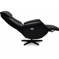 Bonanza Lænestol i læder med indbygget skammel