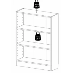 Bookie bred reol - Hvid