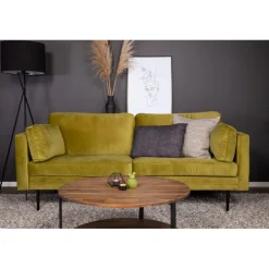 Boom Sofa Grøn Velour med Sort stålben