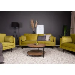 Boom Sofa Grøn Velour med Sort stålben