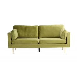 Boom Sofa Grøn Velour med messingfarvet stålben