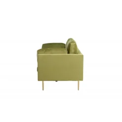 Boom Sofa Grøn Velour med messingfarvet stålben