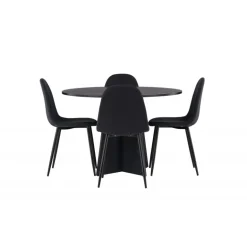 Bootcut Rundt Spisebordssæt - Sort