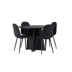 Bootcut Rundt Spisebordssæt - Sort