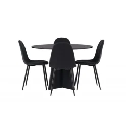 Bootcut Rundt Spisebordssæt - Sort