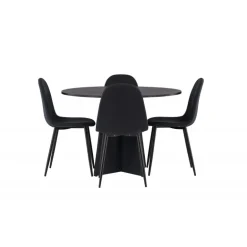 Bootcut Rundt Spisebordssæt - Sort