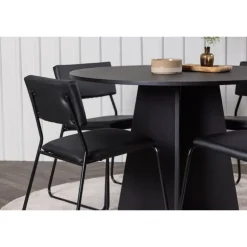 Bootcut Rundt Spisebordssæt - Sort