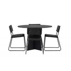 Bootcut Rundt Spisebordssæt - Sort