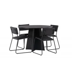 Bootcut Rundt Spisebordssæt - Sort