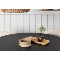 Bootcut Rundt Spisebordssæt - Beige og Sort