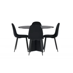 Bootcut Rundt Spisebordssæt - Sort