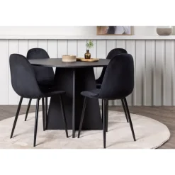Bootcut Rundt Spisebordssæt - Sort