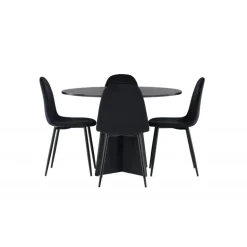 Bootcut Rundt Spisebordssæt - Sort