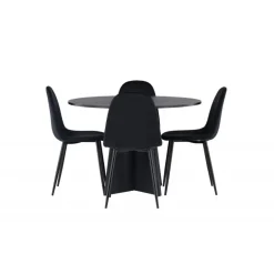 Bootcut Rundt Spisebordssæt - Sort