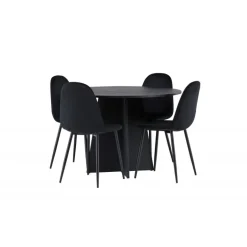 Bootcut Rundt Spisebordssæt - Sort