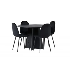 Bootcut Rundt Spisebordssæt - Sort