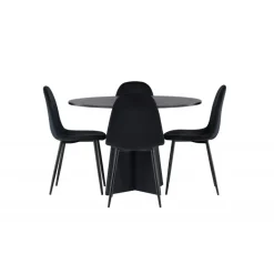 Bootcut Rundt Spisebordssæt - Sort