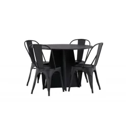 Bootcut Rundt Spisebordssæt - Sort