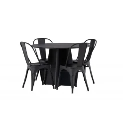 Bootcut Rundt Spisebordssæt - Sort