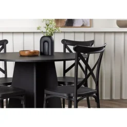 Bootcut Rundt Spisebordssæt - Sort