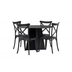 Bootcut Rundt Spisebordssæt - Sort