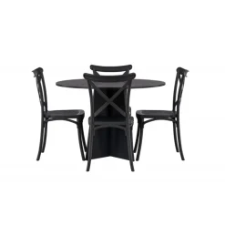 Bootcut Rundt Spisebordssæt - Sort