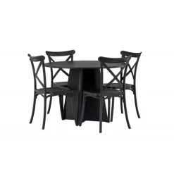 Bootcut Rundt Spisebordssæt - Sort