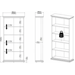 Bordeaux bogreol - Hvid