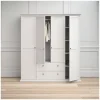 Bordeaux garderobeskab 181 cm 4 låger + 2 skuffer - Hvid
