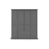 Bordeaux garderobeskab 181 cm 4 låger + 2 skuffer - Mørkegrå