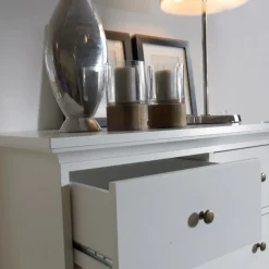 Bordeaux kommode m. 6 skuffer - Hvid