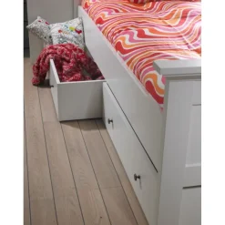 Bordeaux sengeskuffe m. hjul - Hvid